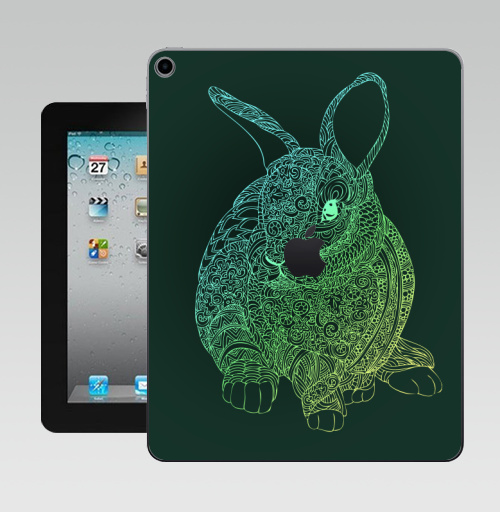 Наклейка на Планшет Apple iPad 10.2 Gen 8 Wi-Fi • Кролик •,  купить в Москве – интернет-магазин Allskins, заяц, животные, зверушки, любовь, графика, цвет, узор, паттерн