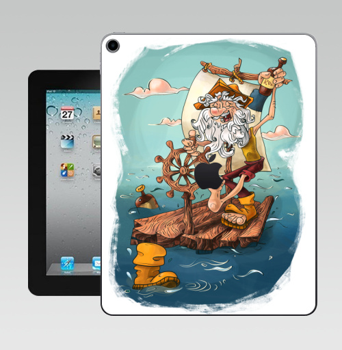 Наклейка на Планшет Apple iPad 10.2 Gen 8 Wi-Fi Главное - плыть вперед!,  купить в Москве – интернет-магазин Allskins, пират, морская, плот, оптимизм, персонажи, борода