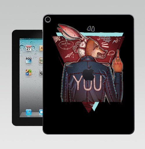 Наклейка на Планшет Apple iPad 10.2 Gen 8 Wi-Fi Волкозаяц,  купить в Москве – интернет-магазин Allskins, крутые животные, иллюстрацияпринт, подарки, хипстер, заяц, собаки, волк