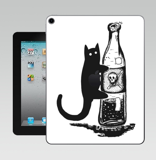 Наклейка на Планшет Apple iPad 10.2 Gen 8 Wi-Fi Кот с бутылкой,  купить в Москве – интернет-магазин Allskins, кошка, алкоголь, вино, яд