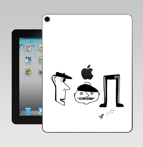 Наклейка на Планшет Apple iPad 10.2 Gen 8 Wi-Fi Гоп,  купить в Москве – интернет-магазин Allskins, черно-белое, типографика, хулиган, персонажи, черное и белое, надписи