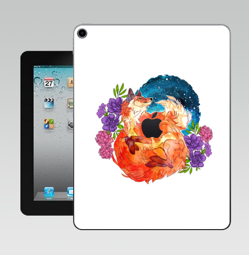 Наклейка на Планшет Apple iPad 10.2 Gen 8 Wi-Fi Мечтательный лис,  купить в Москве – интернет-магазин Allskins, лиса, космос, цветы, огонь, мечта