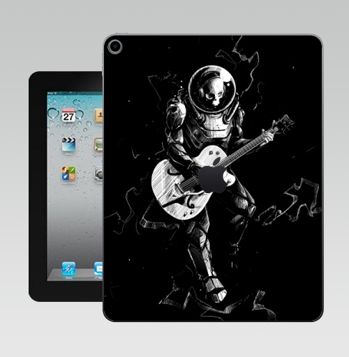 Наклейка на Планшет Apple iPad 10.2 Gen 8 Wi-Fi Космический бард,  купить в Москве – интернет-магазин Allskins, скелет, космос, гитара, темнота, шлем