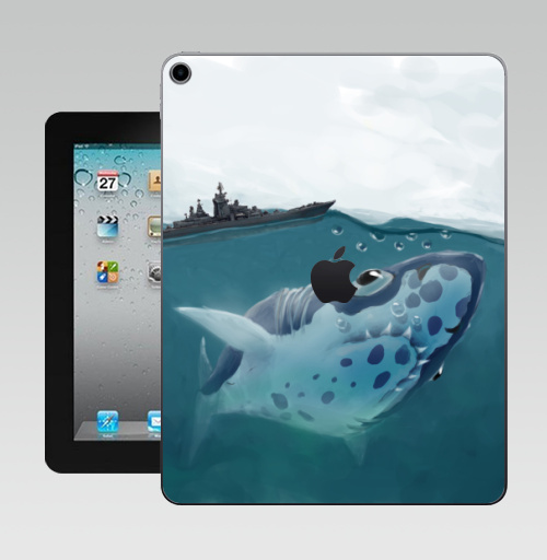 Наклейка на Планшет Apple iPad 10.2 Gen 8 Wi-Fi Акулазаврище,  купить в Москве – интернет-магазин Allskins, акула, опасность, опасная, рыба, гигант, динозавры, подводная, существо, монстры, забавная, смешные, детские, казуальная, рисунки, лупоглазая, корабль, военные