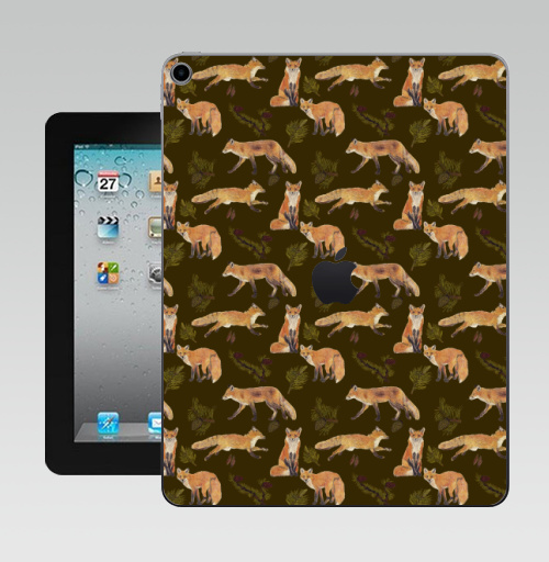 Наклейка на Планшет Apple iPad 10.2 Gen 8 Wi-Fi Много лисичек,  купить в Москве – интернет-магазин Allskins, лиса, листья, лес