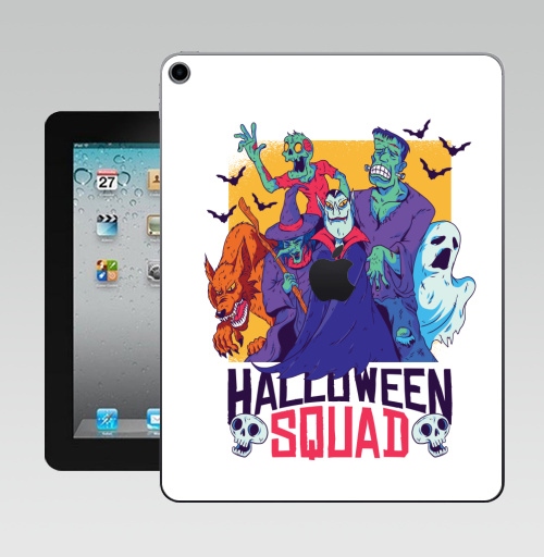 Наклейка на Планшет Apple iPad 10.2 Gen 8 Wi-Fi Хэллоуинский отряд,  купить в Москве – интернет-магазин Allskins, мистика, хэллоуин, отряд, монстры, привидение, зомби, франкенштейн, магия, Летучая_мышь