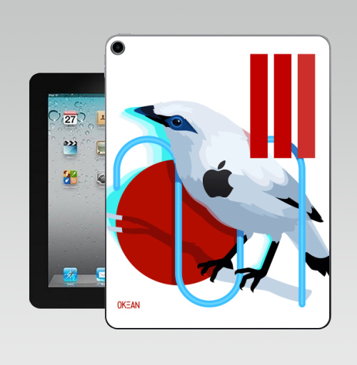 Наклейка на Планшет Apple iPad 10.2 Gen 8 Wi-Fi Балийский скворец,  купить в Москве – интернет-магазин Allskins, птицы, геометрия, красный, неон, необычный, белая, природа, абстракция, скворец