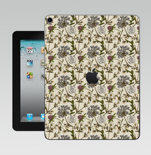 Наклейка на Планшет Apple iPad 10.2 Gen 8 Wi-Fi Скелет лягушки и клевер,  купить в Москве – интернет-магазин Allskins, ботаника, лягушка, магия, цветы