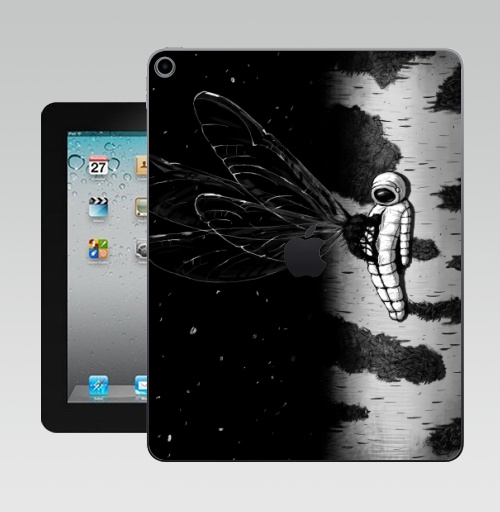 Наклейка на Планшет Apple iPad 10.2 Gen 8 Wi-Fi Береза,  купить в Москве – интернет-магазин Allskins, сюрреализм, астронавт, космос, фантастика, черно-белое, берёзки, космонавтика