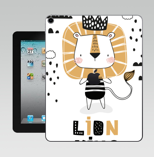 Наклейка на Планшет Apple iPad 10.2 Gen 8 Wi-Fi Король Лев - Принтериум,  купить в Москве – интернет-магазин Allskins, лев, король, мультфильмы, детские, мило, корона, джунглей, safari, lion