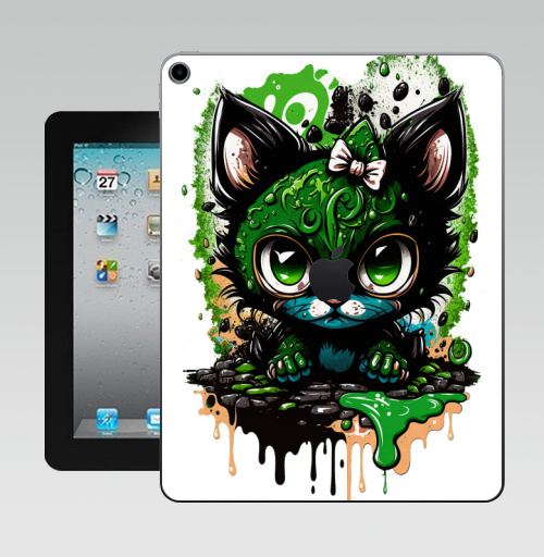 Наклейка на Планшет Apple iPad 10.2 Gen 8 Wi-Fi Кошка в красках,  купить в Москве – интернет-магазин Allskins, стритарт, кошка, граффити, краски, акварель