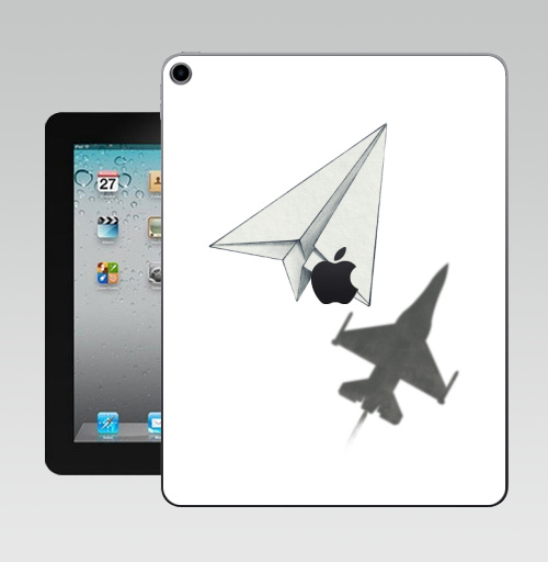 Наклейка на Планшет Apple iPad 10.2 Gen 8 Wi-Fi Тень самолета,  купить в Москве – интернет-магазин Allskins, военные, дизайнер, идея, техника, небо, бумага, концепт, скорость, мечта, полёт, бумажный, набросок, карандаш, иллюстрации, тень, самолет