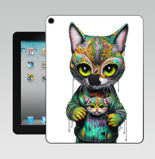 Наклейка на Планшет Apple iPad 10.2 Gen 8 Wi-Fi Милый котенок в стрит арте,  купить в Москве – интернет-магазин Allskins, стритарт, котята, кошка, краски, детские