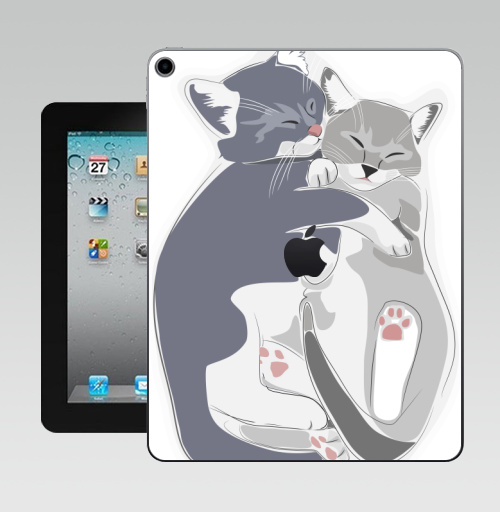 Наклейка на Планшет Apple iPad 10.2 Gen 8 Wi-Fi Обнимающиеся коты,  купить в Москве – интернет-магазин Allskins, поп-арт, кошка, читатель