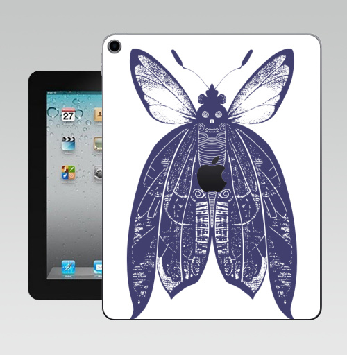 Наклейка на Планшет Apple iPad 10.2 Gen 8 Wi-Fi Мотыль,  купить в Москве – интернет-магазин Allskins, бабочки, череп