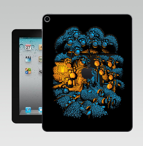 Наклейка на Планшет Apple iPad 10.2 Gen 8 Wi-Fi «Бессонница»,  купить в Москве – интернет-магазин Allskins, военные, звёзды и войны, темный, синий, бессонница, овцы, дартаньян, оранжевый, желтый, голубой, 300 Лучших работ