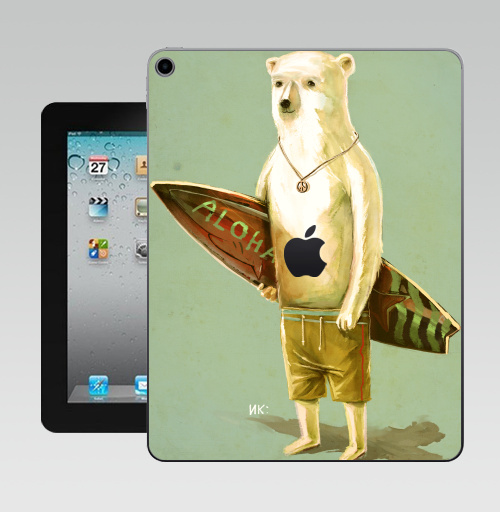 Наклейка на Планшет Apple iPad 10.2 Gen 8 Wi-Fi Алоха,  купить в Москве – интернет-магазин Allskins, серфинг, медведь, лето, 300 Лучших работ