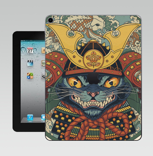 Наклейка на Планшет Apple iPad 10.2 Gen 8 Wi-Fi Самурай,  купить в Москве – интернет-магазин Allskins, космокот, кои, военные, самурай, кошка