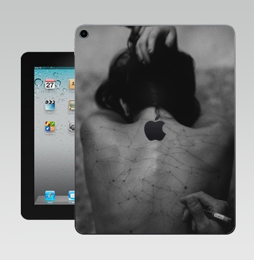 Наклейка на Планшет Apple iPad 10.2 Gen 8 Wi-Fi Живой рисунок,  купить в Москве – интернет-магазин Allskins, черно-белое, фотография, девушка
