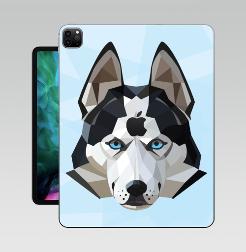 Наклейка на Планшет Apple iPad Pro 12.9 (2020) A2229 Хаски лед,  купить в Москве – интернет-магазин Allskins, 300 Лучших работ, хаски, полигоны, собаки, животные, графика