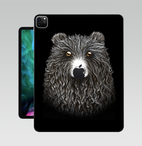 Наклейка на Планшет Apple iPad Pro 12.9 (2020) A2229 Мишенька,  купить в Москве – интернет-магазин Allskins, крутые животные, медведь, животные, графика, милые животные