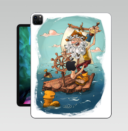 Наклейка на Планшет Apple iPad Pro 12.9 (2020) A2229 Главное - плыть вперед!,  купить в Москве – интернет-магазин Allskins, пират, морская, плот, оптимизм, персонажи, борода
