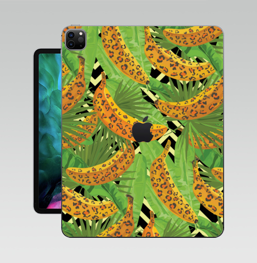 Наклейка на Планшет Apple iPad Pro 12.9 (2020) A2229 Паттерн с банами,  купить в Москве – интернет-магазин Allskins, зеленый, текстура, хищник, джунгли, листья, тропики, паттерн, леопард, банан
