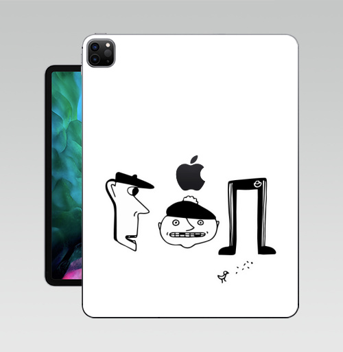 Наклейка на Планшет Apple iPad Pro 12.9 (2020) A2229 Гоп,  купить в Москве – интернет-магазин Allskins, черно-белое, типографика, хулиган, персонажи, черное и белое, надписи