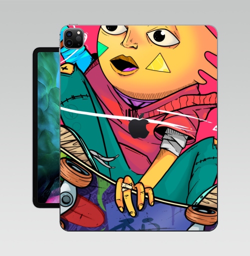 Наклейка на Планшет Apple iPad Pro 12.9 (2020) A2229 Яйцо в полете,  купить в Москве – интернет-магазин Allskins, яйца, цвет, лето, глаз, геометрия, детские, еда, желтый, космос, лицо