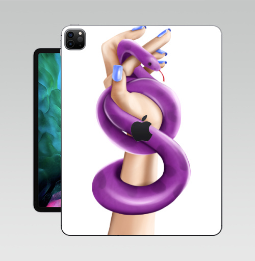 Наклейка на Планшет Apple iPad Pro 12.9 (2020) A2229 Змея фуксия в женской власти,  купить в Москве – интернет-магазин Allskins, девушка, руки, фиолетовый, фуксия, нежно, хэллоуин, змея