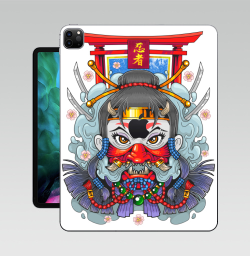 Наклейка на Планшет Apple iPad Pro 12.9 (2020) A2229 Девушка ниндзя,  купить в Москве – интернет-магазин Allskins, мистика, ниндзя, ассасин, они, демоны, азия, shinobi, Япония, манга, девушка, мифология