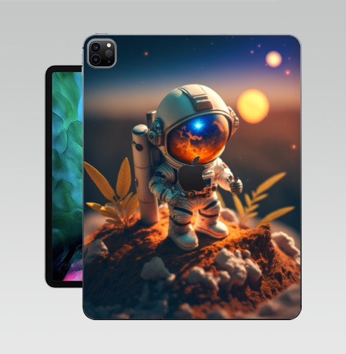 Наклейка на Планшет Apple iPad Pro 12.9 (2020) A2229 Уильям Вон фотореалистичная фотография астронавта,  купить в Москве – интернет-магазин Allskins, классика, иллюстрацияпринт, астронавт, читатель