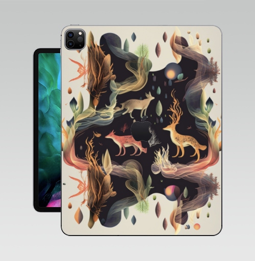 Наклейка на Планшет Apple iPad Pro 12.9 (2020) A2229 Волшебные олени,  купить в Москве – интернет-магазин Allskins, абстракия, олень