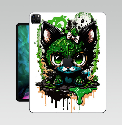 Наклейка на Планшет Apple iPad Pro 12.9 (2020) A2229 Кошка в красках,  купить в Москве – интернет-магазин Allskins, стритарт, кошка, граффити, краски, акварель