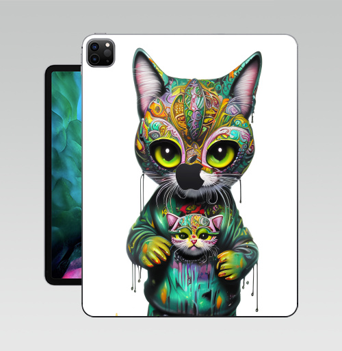 Наклейка на Планшет Apple iPad Pro 12.9 (2020) A2229 Милый котенок в стрит арте,  купить в Москве – интернет-магазин Allskins, стритарт, котята, кошка, краски, детские