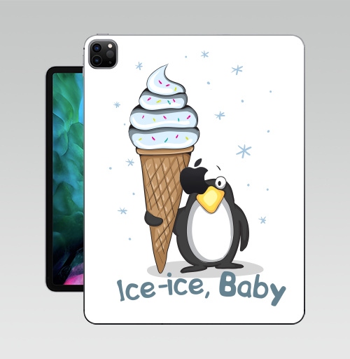 Наклейка на Планшет Apple iPad Pro 12.9 (2020) A2229 Ice-ice, baby,  купить в Москве – интернет-магазин Allskins, продажи_надписи, детские, рождение, птицы, мороженое, лёд, зима, новый год, 300 Лучших работ, милые животные