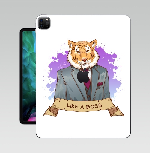 Наклейка на Планшет Apple iPad Pro 12.9 (2020) A2229 Like a boss,  купить в Москве – интернет-магазин Allskins, лайк, животные, лев, персонажи, директор