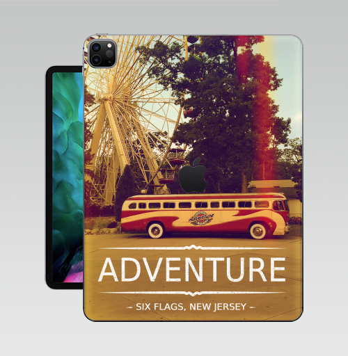 Наклейка на Планшет Apple iPad Pro 12.9 (2020) A2229 Adventure,  купить в Москве – интернет-магазин Allskins, надписи на английском, типографика, автомобиль, NY, приключения, природа, текстура, джерси, Америка