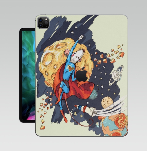 Наклейка на Планшет Apple iPad Pro 12.9 (2020) A2229 СуперМышь,  купить в Москве – интернет-магазин Allskins, летучая мышь, супермен, комиксы, космос, животные, мышь