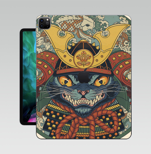 Наклейка на Планшет Apple iPad Pro 12.9 (2020) A2229 Самурай,  купить в Москве – интернет-магазин Allskins, космокот, кои, военные, самурай, кошка