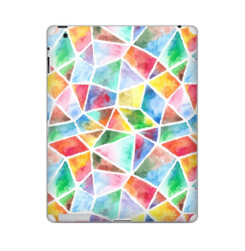 Наклейка на Планшет Apple iPad Акварельная мозаика,  купить в Москве – интернет-магазин Allskins, акварель, мозаика, живопись, яркий, кусочки, текстура