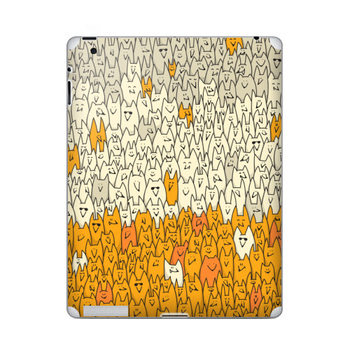 Наклейка на Планшет Apple iPad Лисья семейка,  купить в Москве – интернет-магазин Allskins, милые животные, зверушки, природа, животные, дудлы, паттерн, лиса