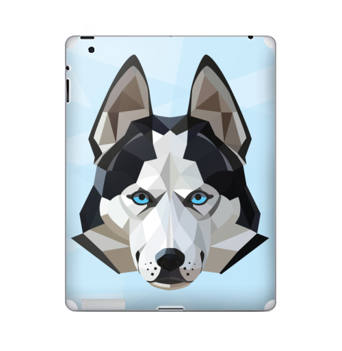 Наклейка на Планшет Apple iPad Хаски лед,  купить в Москве – интернет-магазин Allskins, 300 Лучших работ, хаски, полигоны, собаки, животные, графика