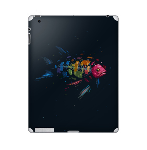 Наклейка на Планшет Apple iPad Мистическая Рыба,  купить в Москве – интернет-магазин Allskins, подводный, рыба, сюрреализм, морская, радуга, чешуя