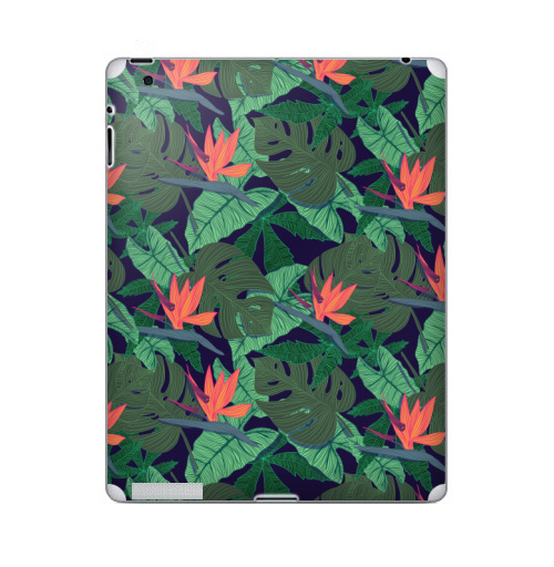 Наклейка на Планшет Apple iPad Тропический паттерн,  купить в Москве – интернет-магазин Allskins, сочный, монстера, птицы, рай, цветы, текстура, паттерн, джунгли, тропики