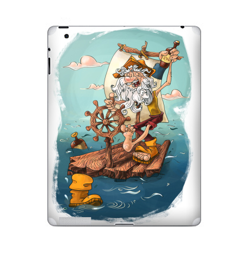 Наклейка на Планшет Apple iPad Главное - плыть вперед!,  купить в Москве – интернет-магазин Allskins, пират, морская, плот, оптимизм, персонажи, борода