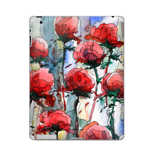 Наклейка на Планшет Apple iPad Розы,  купить в Москве – интернет-магазин Allskins, графика, иллюстрации, композиция, цветы, фантазия, счастье