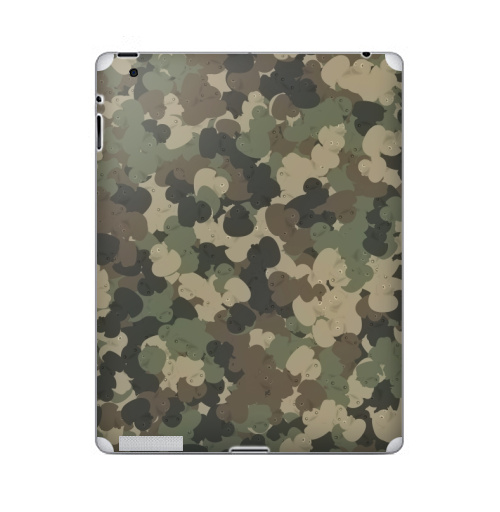 Наклейка на Планшет Apple iPad Камуфляж с резиновыми уточками,  купить в Москве – интернет-магазин Allskins, хаки, текстура, военные, паттерн, утка, утенок, игрушки, ванная
