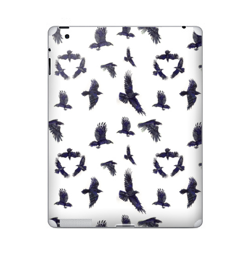 Наклейка на Планшет Apple iPad Стая воронов,  купить в Москве – интернет-магазин Allskins, ворона, птицы, Крылья, готика, бесшовный, акварель