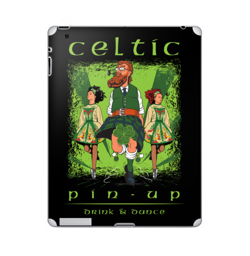 Наклейка на Планшет Apple iPad Кельтский пинап,  купить в Москве – интернет-магазин Allskins, сарказм, персонажи, девушка, алкоголь, пикник, танцы, Ирландия, кельт